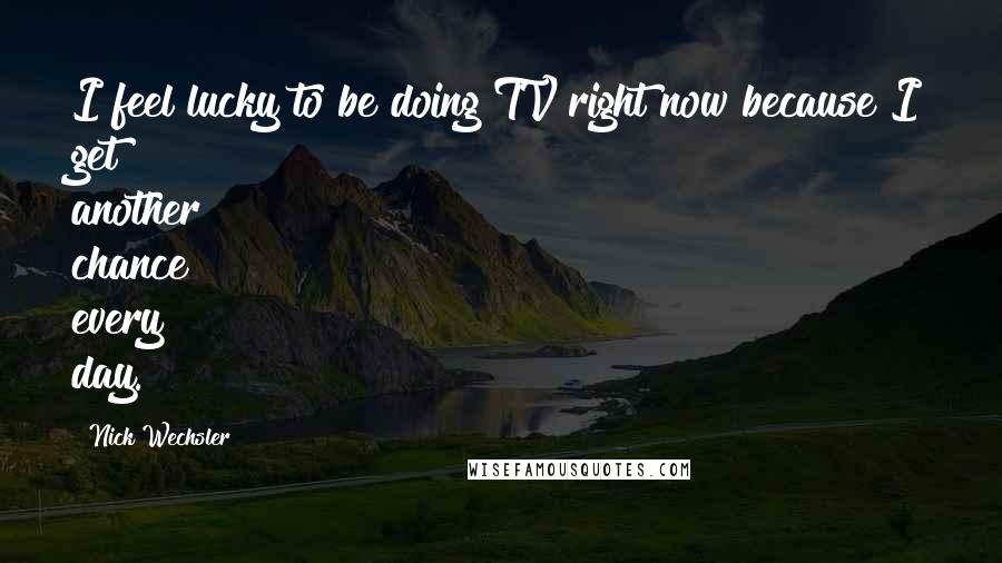 Nick Wechsler Quotes: I feel lucky to be doing TV right now because I get another chance every day.