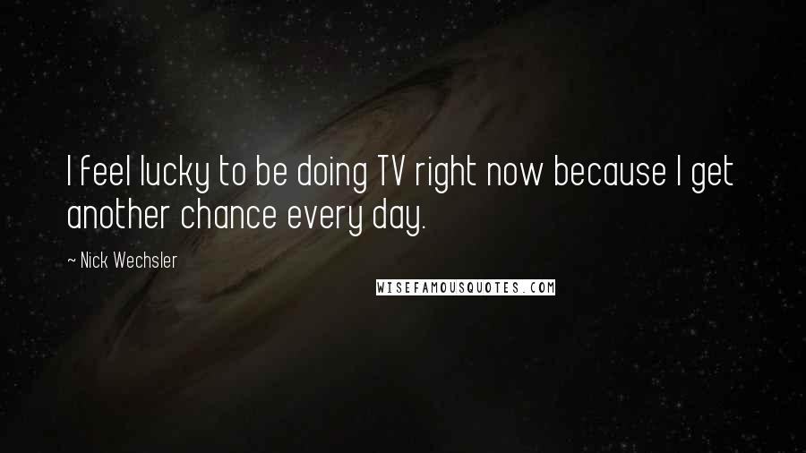 Nick Wechsler Quotes: I feel lucky to be doing TV right now because I get another chance every day.