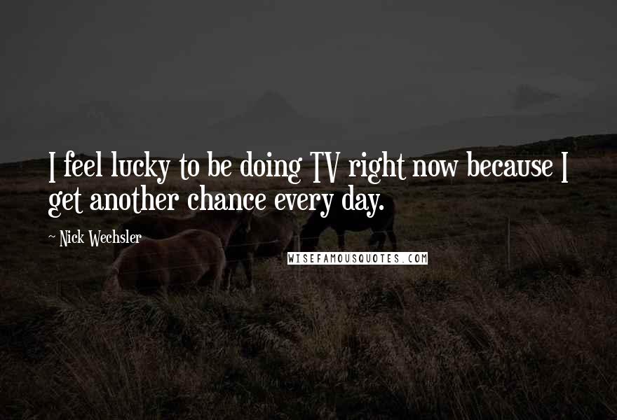 Nick Wechsler Quotes: I feel lucky to be doing TV right now because I get another chance every day.