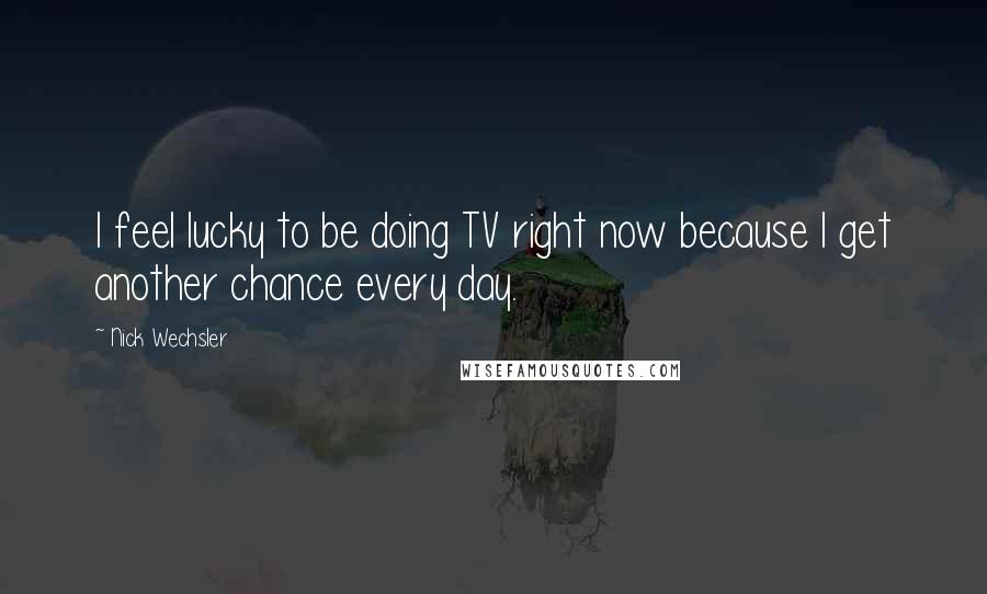 Nick Wechsler Quotes: I feel lucky to be doing TV right now because I get another chance every day.