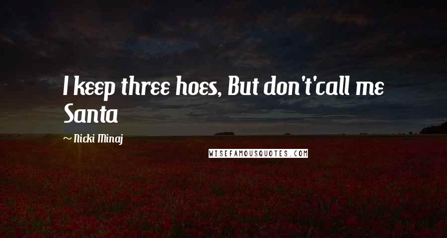 Nicki Minaj Quotes: I keep three hoes, But don't'call me Santa