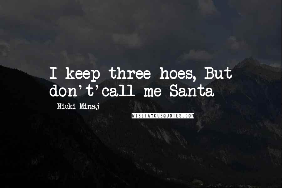 Nicki Minaj Quotes: I keep three hoes, But don't'call me Santa