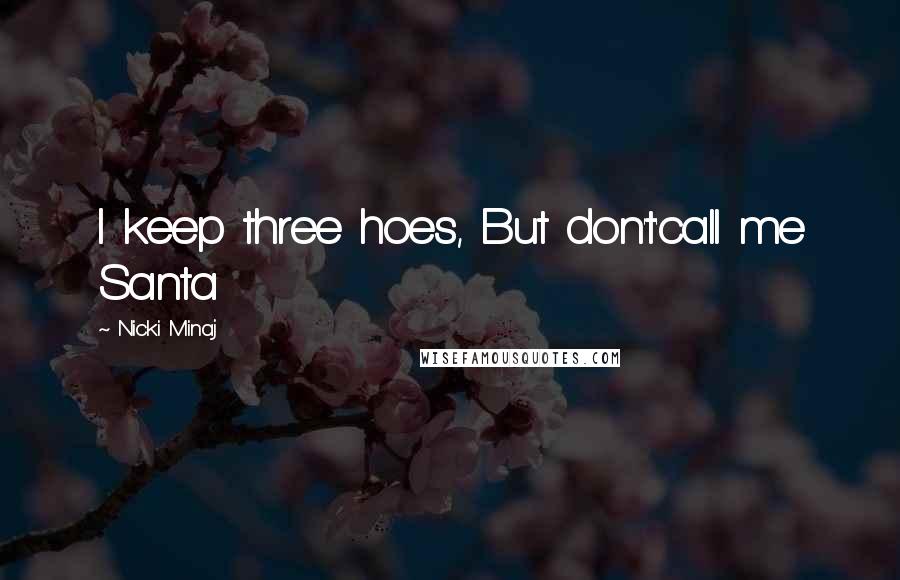 Nicki Minaj Quotes: I keep three hoes, But don't'call me Santa