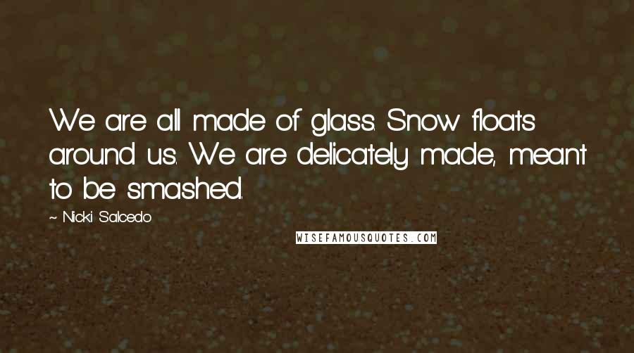 Nicki Salcedo Quotes: We are all made of glass. Snow floats around us. We are delicately made, meant to be smashed.