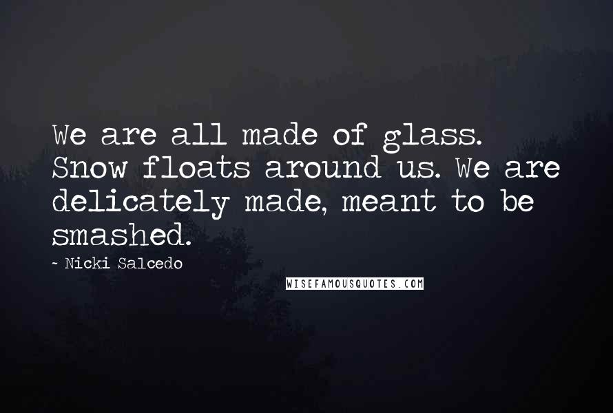 Nicki Salcedo Quotes: We are all made of glass. Snow floats around us. We are delicately made, meant to be smashed.