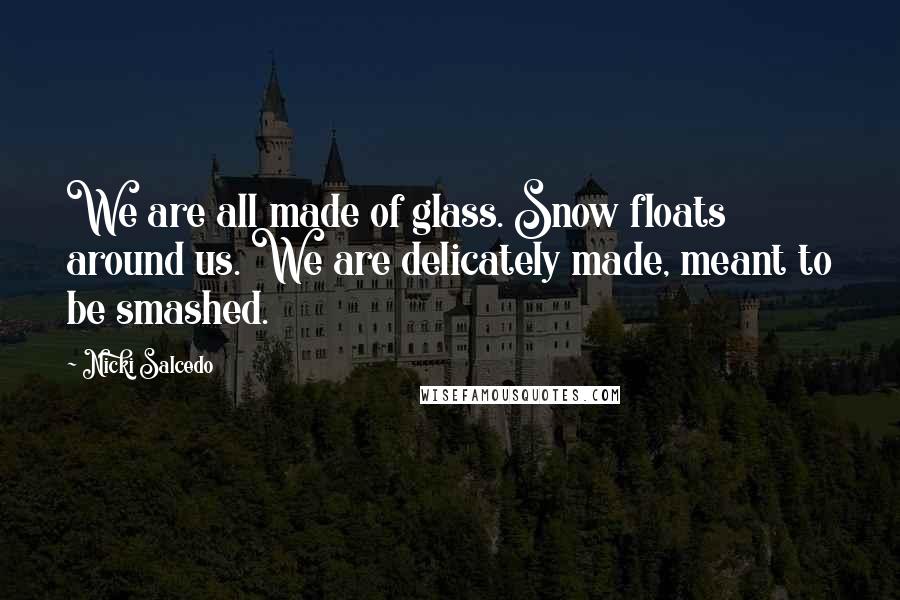 Nicki Salcedo Quotes: We are all made of glass. Snow floats around us. We are delicately made, meant to be smashed.