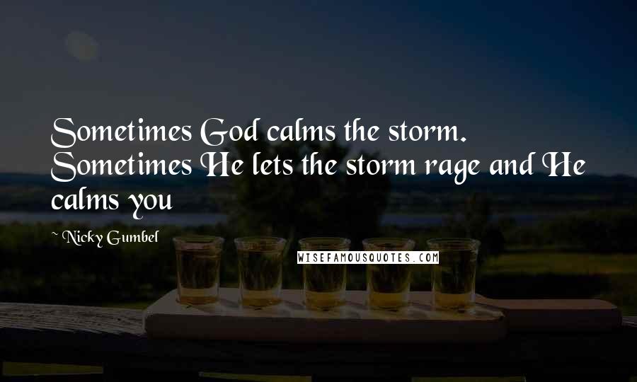 Nicky Gumbel Quotes: Sometimes God calms the storm. Sometimes He lets the storm rage and He calms you