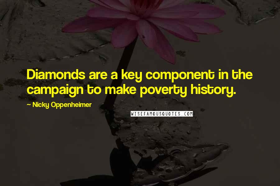 Nicky Oppenheimer Quotes: Diamonds are a key component in the campaign to make poverty history.