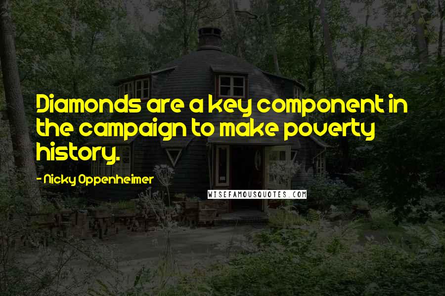 Nicky Oppenheimer Quotes: Diamonds are a key component in the campaign to make poverty history.