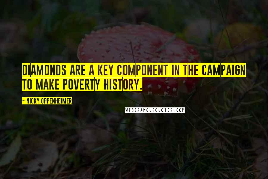 Nicky Oppenheimer Quotes: Diamonds are a key component in the campaign to make poverty history.