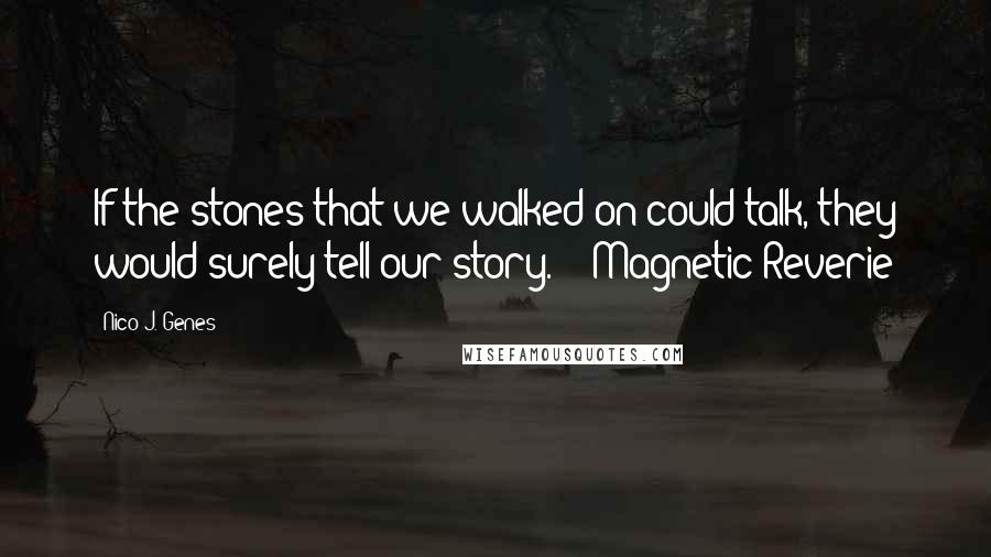 Nico J. Genes Quotes: If the stones that we walked on could talk, they would surely tell our story." - Magnetic Reverie