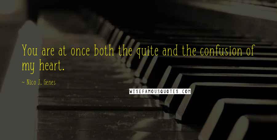 Nico J. Genes Quotes: You are at once both the quite and the confusion of my heart.