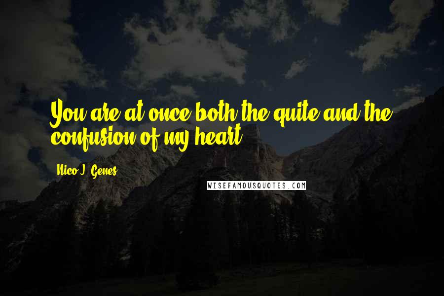 Nico J. Genes Quotes: You are at once both the quite and the confusion of my heart.