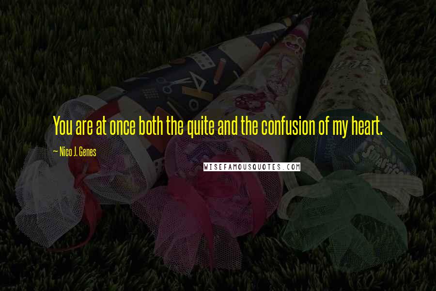 Nico J. Genes Quotes: You are at once both the quite and the confusion of my heart.