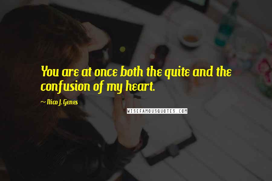 Nico J. Genes Quotes: You are at once both the quite and the confusion of my heart.