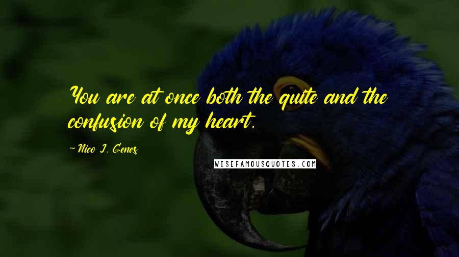 Nico J. Genes Quotes: You are at once both the quite and the confusion of my heart.