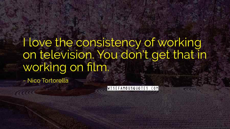 Nico Tortorella Quotes: I love the consistency of working on television. You don't get that in working on film.