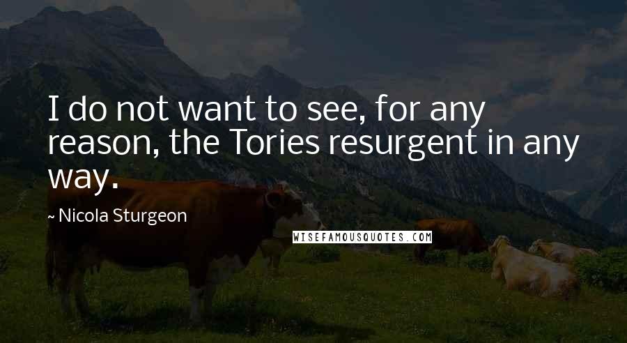 Nicola Sturgeon Quotes: I do not want to see, for any reason, the Tories resurgent in any way.