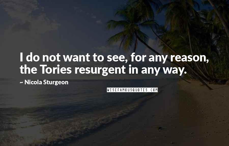 Nicola Sturgeon Quotes: I do not want to see, for any reason, the Tories resurgent in any way.