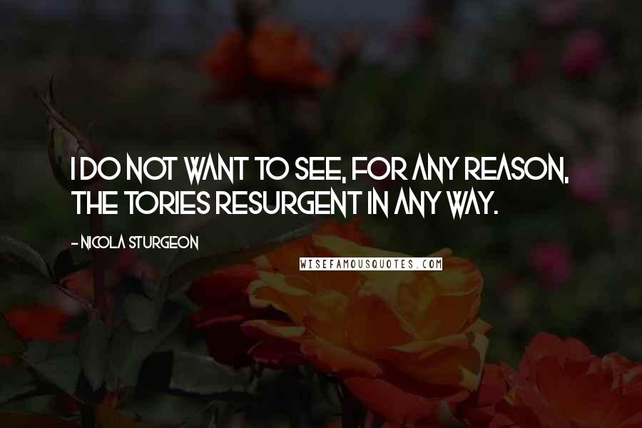 Nicola Sturgeon Quotes: I do not want to see, for any reason, the Tories resurgent in any way.