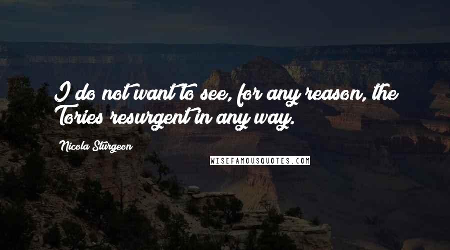 Nicola Sturgeon Quotes: I do not want to see, for any reason, the Tories resurgent in any way.