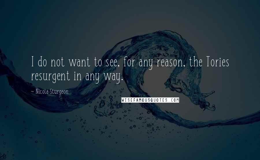 Nicola Sturgeon Quotes: I do not want to see, for any reason, the Tories resurgent in any way.