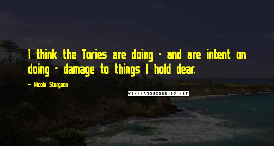 Nicola Sturgeon Quotes: I think the Tories are doing - and are intent on doing - damage to things I hold dear.