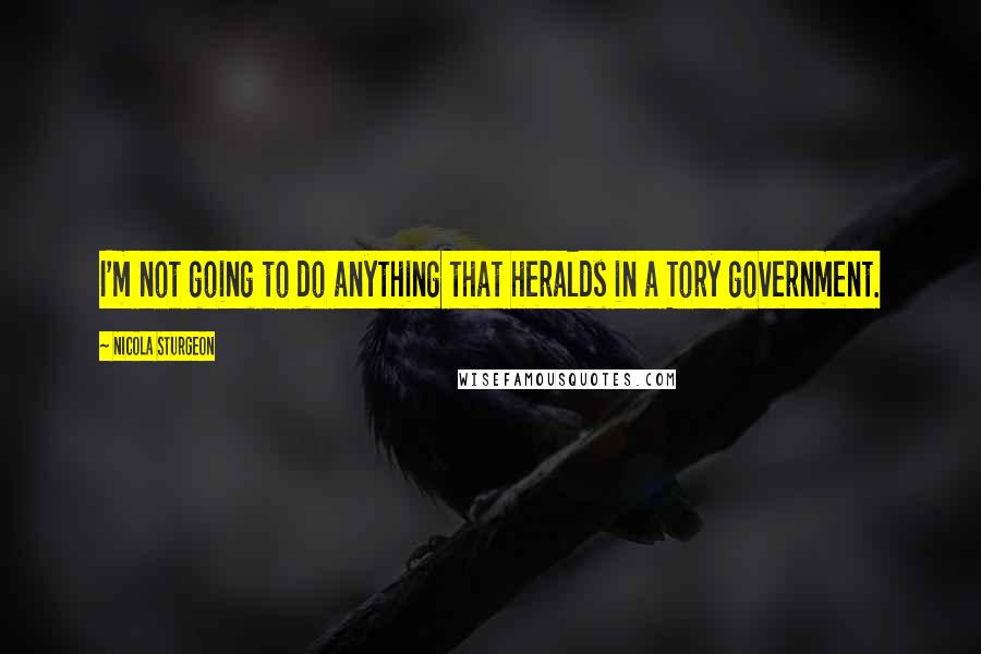 Nicola Sturgeon Quotes: I'm not going to do anything that heralds in a Tory government.