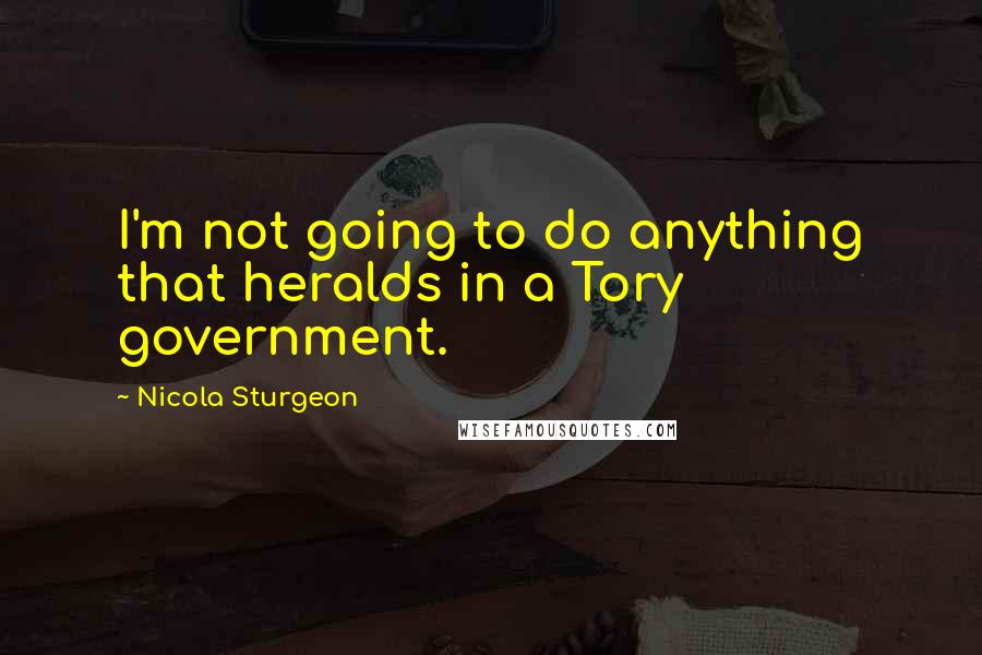 Nicola Sturgeon Quotes: I'm not going to do anything that heralds in a Tory government.
