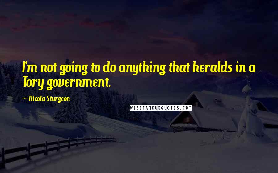 Nicola Sturgeon Quotes: I'm not going to do anything that heralds in a Tory government.