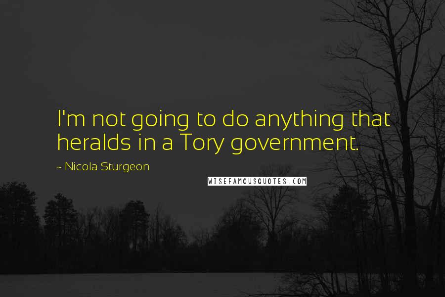 Nicola Sturgeon Quotes: I'm not going to do anything that heralds in a Tory government.