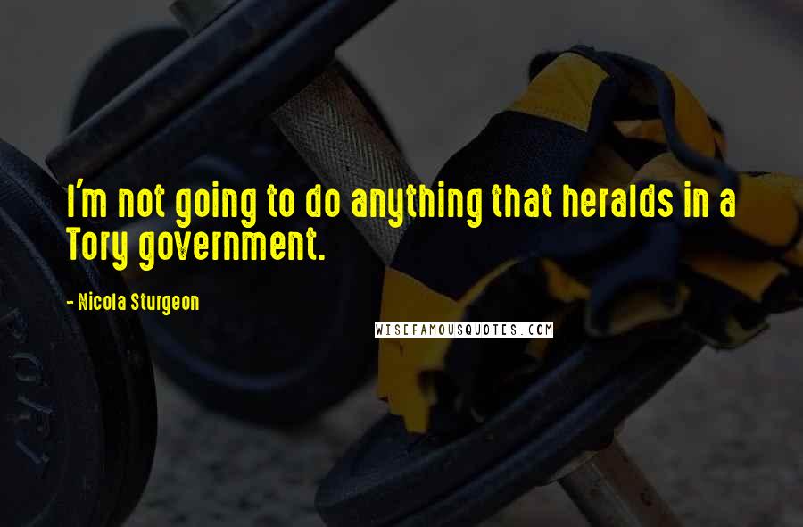 Nicola Sturgeon Quotes: I'm not going to do anything that heralds in a Tory government.