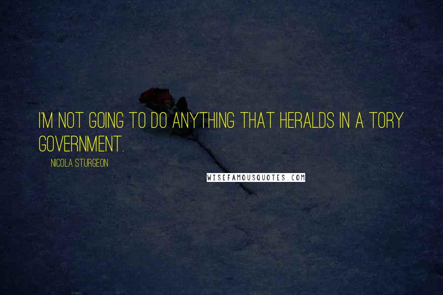 Nicola Sturgeon Quotes: I'm not going to do anything that heralds in a Tory government.