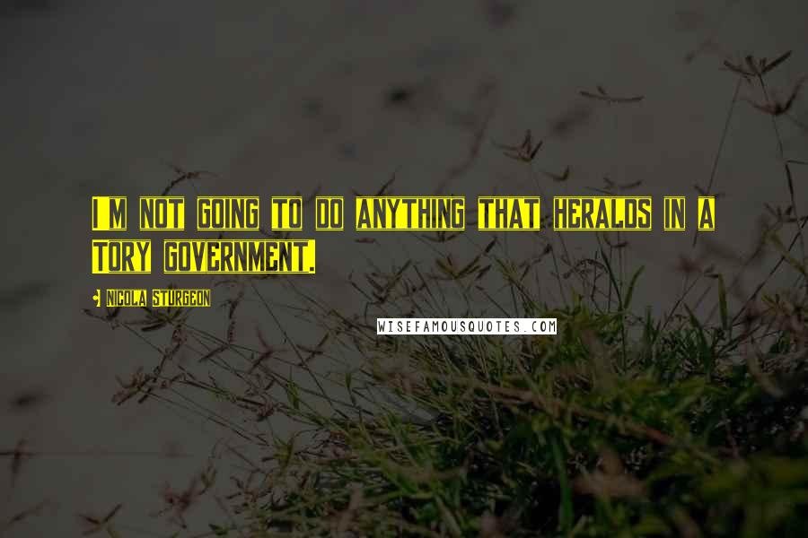 Nicola Sturgeon Quotes: I'm not going to do anything that heralds in a Tory government.