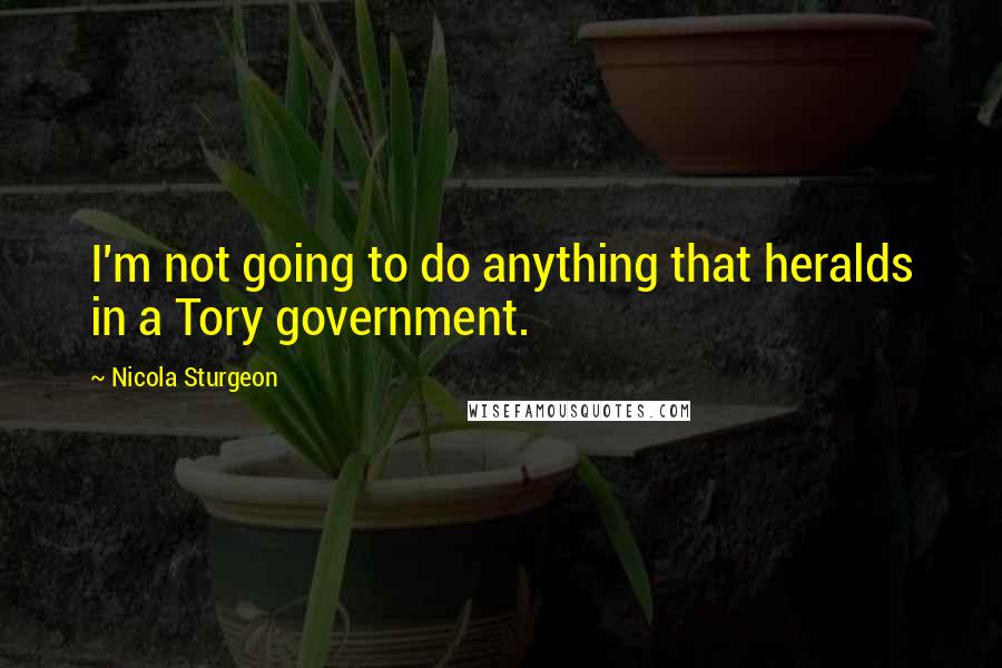 Nicola Sturgeon Quotes: I'm not going to do anything that heralds in a Tory government.