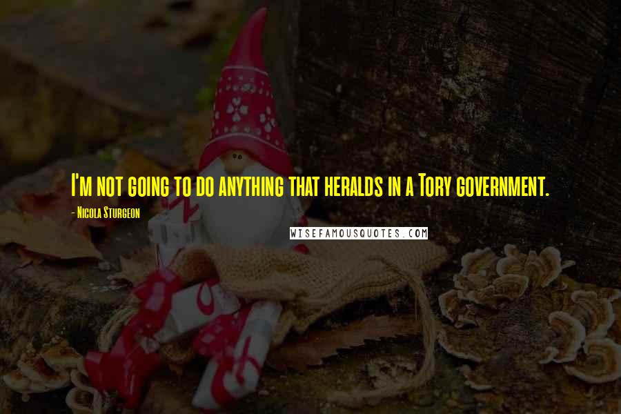 Nicola Sturgeon Quotes: I'm not going to do anything that heralds in a Tory government.