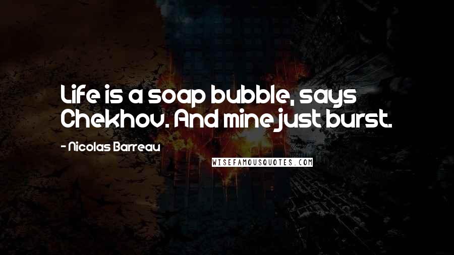 Nicolas Barreau Quotes: Life is a soap bubble, says Chekhov. And mine just burst.