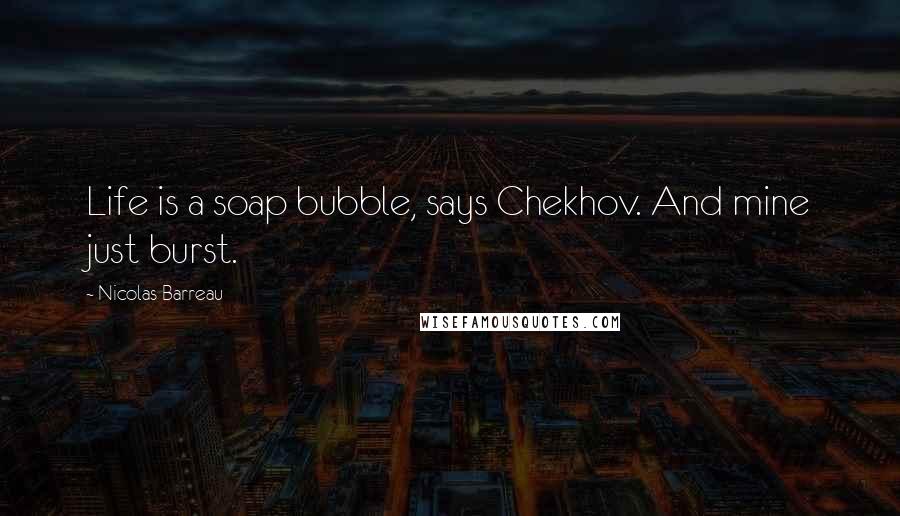 Nicolas Barreau Quotes: Life is a soap bubble, says Chekhov. And mine just burst.