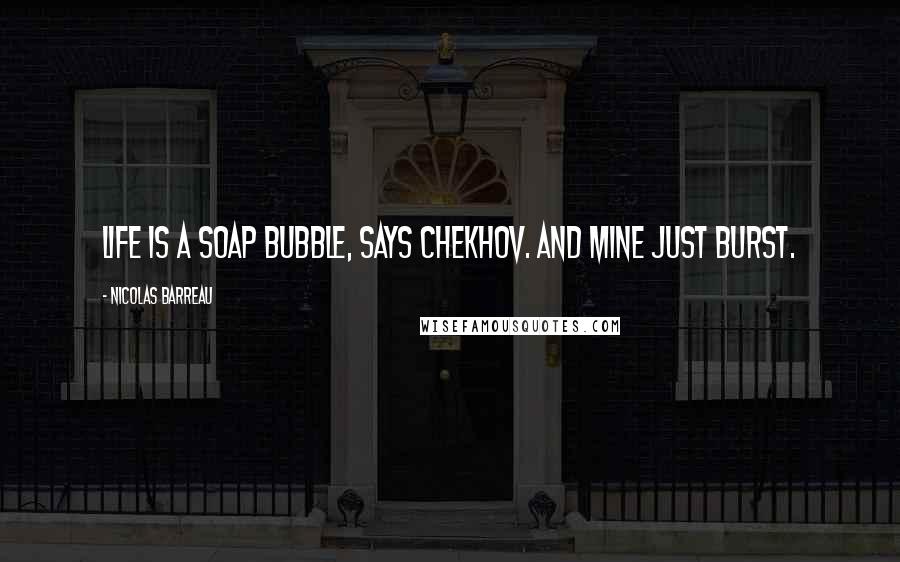 Nicolas Barreau Quotes: Life is a soap bubble, says Chekhov. And mine just burst.