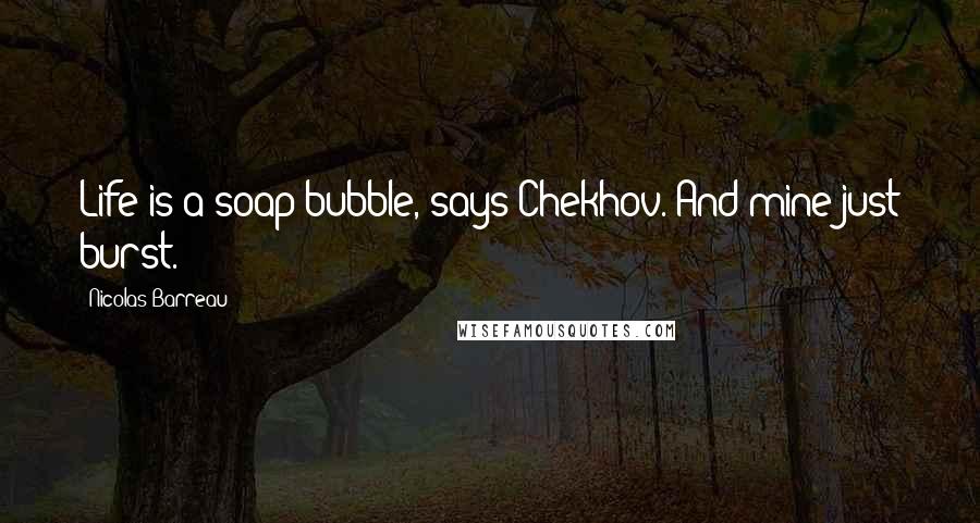 Nicolas Barreau Quotes: Life is a soap bubble, says Chekhov. And mine just burst.