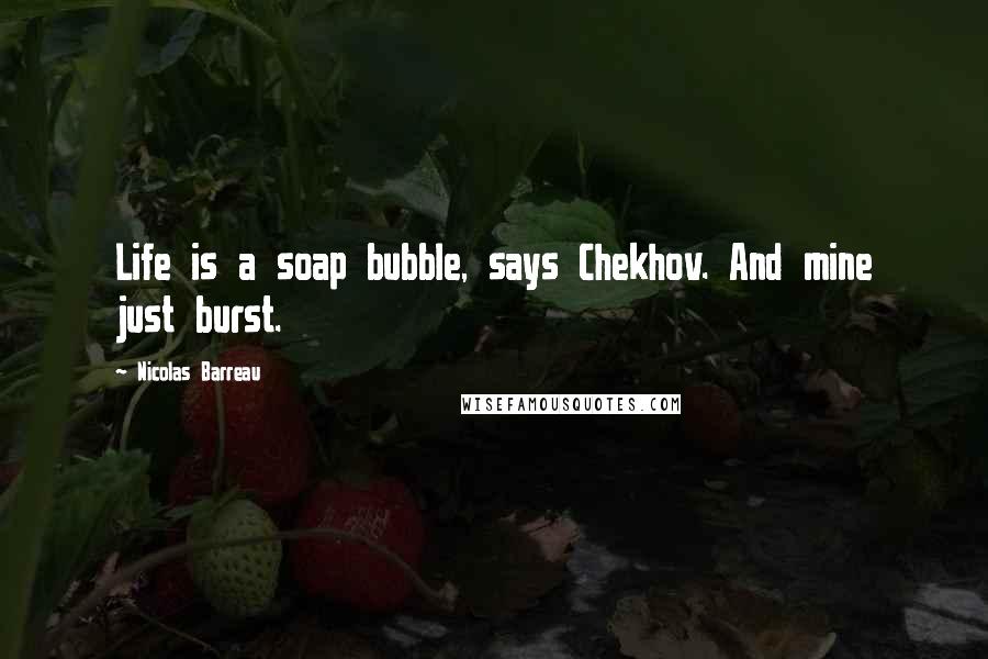 Nicolas Barreau Quotes: Life is a soap bubble, says Chekhov. And mine just burst.