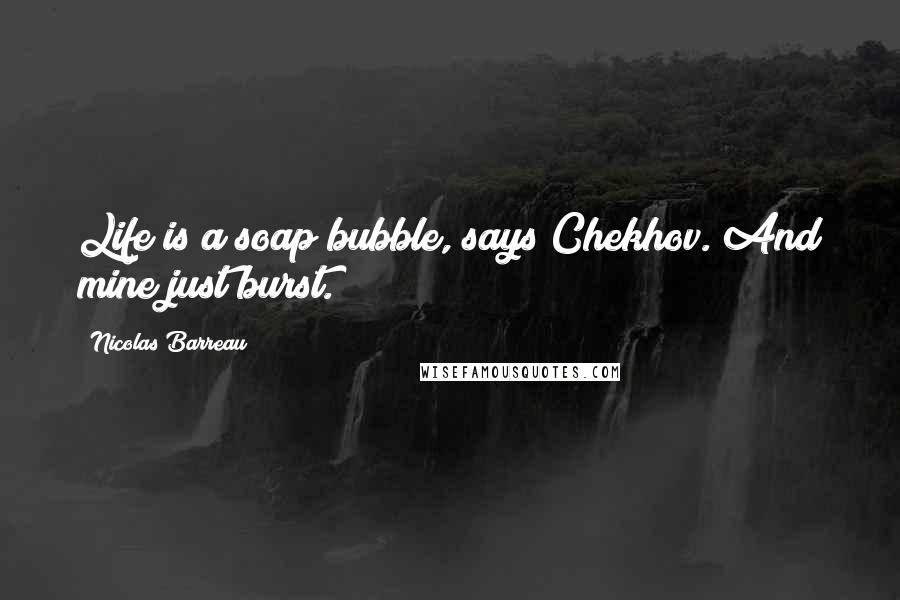 Nicolas Barreau Quotes: Life is a soap bubble, says Chekhov. And mine just burst.