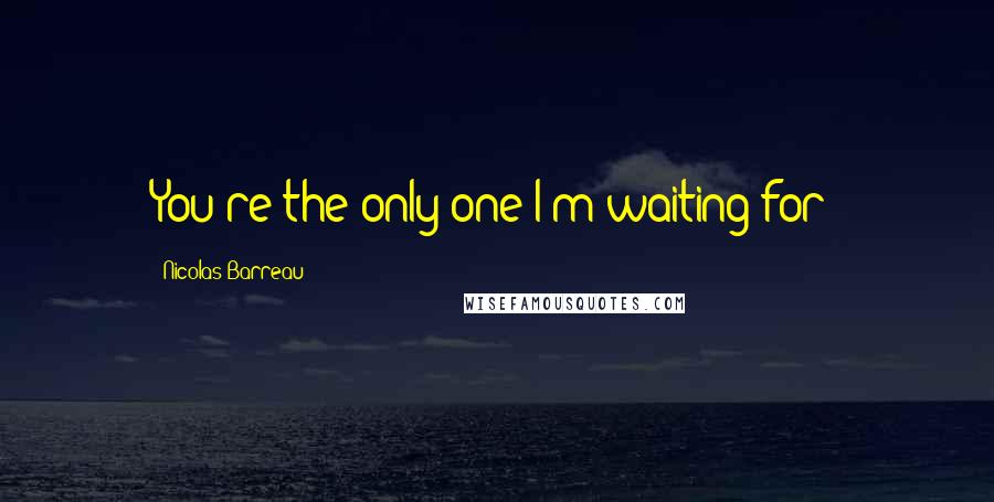 Nicolas Barreau Quotes: You're the only one I'm waiting for!