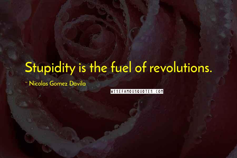Nicolas Gomez Davila Quotes: Stupidity is the fuel of revolutions.