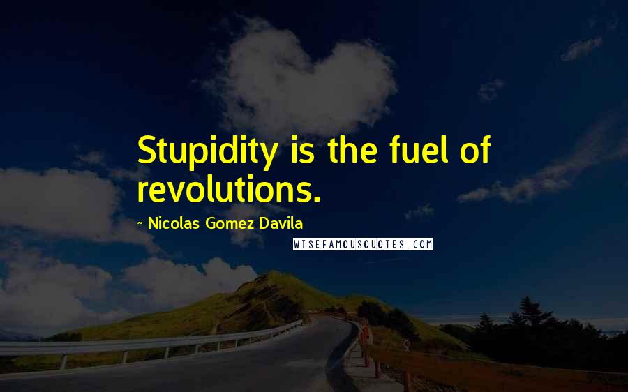 Nicolas Gomez Davila Quotes: Stupidity is the fuel of revolutions.