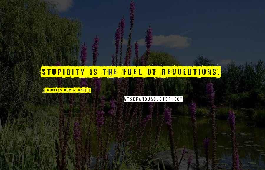 Nicolas Gomez Davila Quotes: Stupidity is the fuel of revolutions.