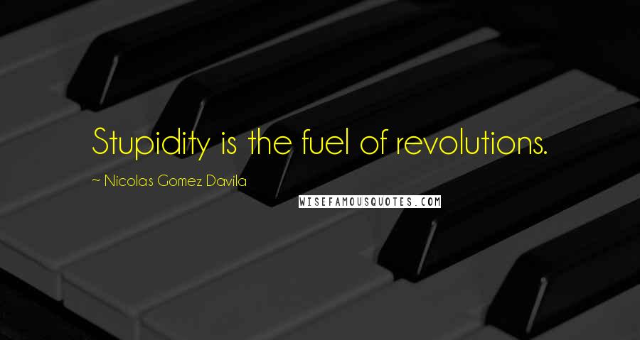 Nicolas Gomez Davila Quotes: Stupidity is the fuel of revolutions.
