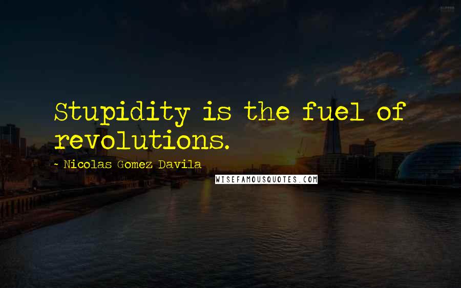 Nicolas Gomez Davila Quotes: Stupidity is the fuel of revolutions.