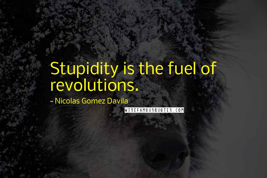 Nicolas Gomez Davila Quotes: Stupidity is the fuel of revolutions.