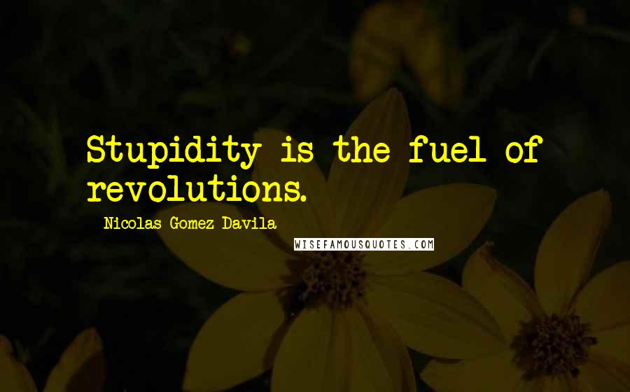 Nicolas Gomez Davila Quotes: Stupidity is the fuel of revolutions.